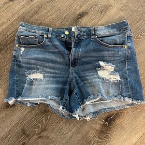 High waisted jean shorts